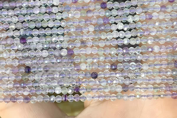 CTG2128 15 inches 2mm,3mm faceted round fluorite gemstone beads
