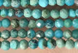 CTG2129 15 inches 2mm,3mm faceted round synthetic turquoise beads