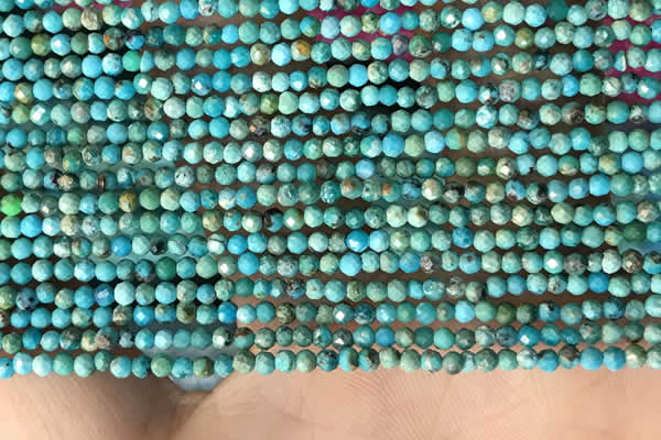 CTG2129 15 inches 2mm,3mm faceted round synthetic turquoise beads
