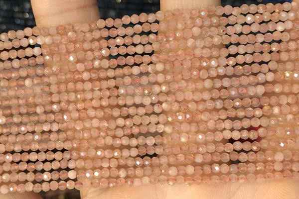 CTG2138 15 inches 2mm,3mm faceted round sunstone gemstone beads