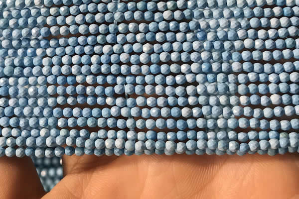 CTG2150 15 inches 2mm,3mm faceted round synthetic turquoise beads