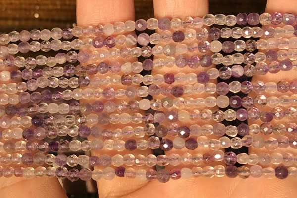 CTG2207 15 inches 2mm,3mm faceted round purple fluorite beads