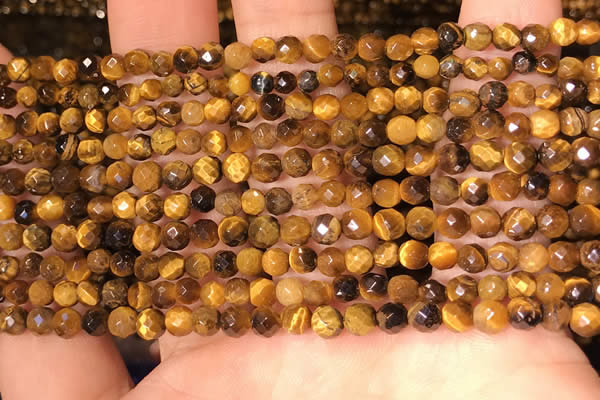 CTG2222 15 inches 2mm,3mm faceted round yellow tiger eye beads
