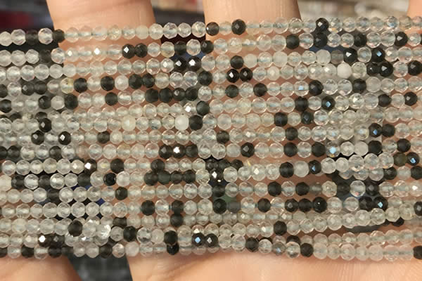 CTG2256 15 inches 2mm faceted round ghost crystal beads