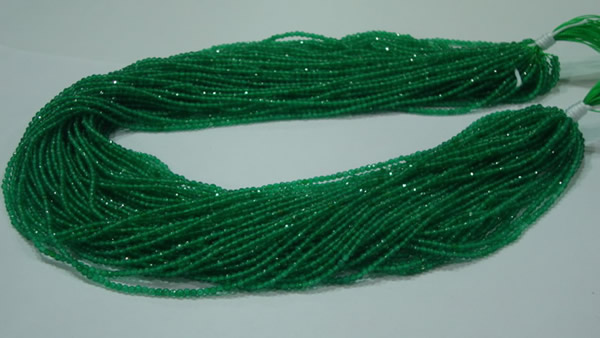 CTG28 15.5 inches 2mm faceted round green agate beads wholesale