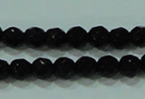 CTG30 15.5 inches 3mm faceted round black agate beads wholesale