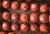 CTG3555 15.5 inches 4mm faceted round red jasper beads