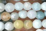 CTG3571 15.5 inches 4mm faceted round amazonite beads wholesale