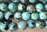 CTG3577 15.5 inches 4mm faceted round African turquoise beads