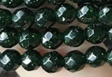 CTG3591 15.5 inches 4mm faceted round green goldstone beads