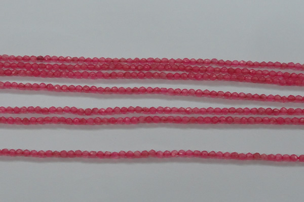 CTG402 15.5 inches 2mm faceted round tiny dyed candy jade beads
