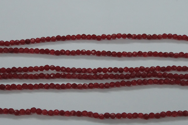 CTG404 15.5 inches 2mm faceted round tiny dyed candy jade beads