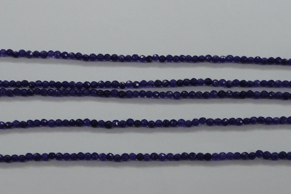 CTG411 15.5 inches 2mm faceted round tiny dyed candy jade beads