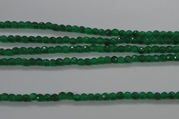 CTG422 15.5 inches 3mm faceted round tiny dyed candy jade beads