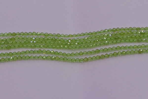 CTG500 15.5 inches 2mm faceted round tiny peridot gemstone beads