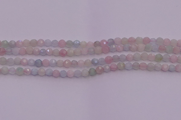 CTG505 15.5 inches 4mm faceted round tiny morganite beads
