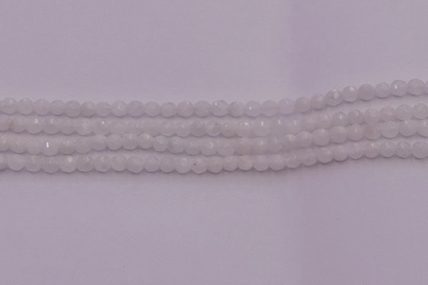 CTG506 15.5 inches 4mm faceted round tiny white moonstone beads