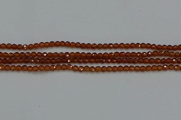 CTG554 15.5 inches 4mm faceted round tiny orange garnet beads