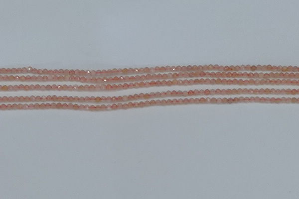 CTG606 15.5 inches 2mm faceted round peach moonstone beads