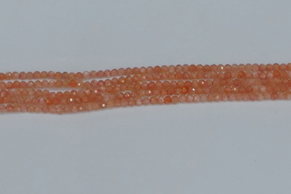 CTG610 15.5 inches 3mm faceted round golden sunstone beads