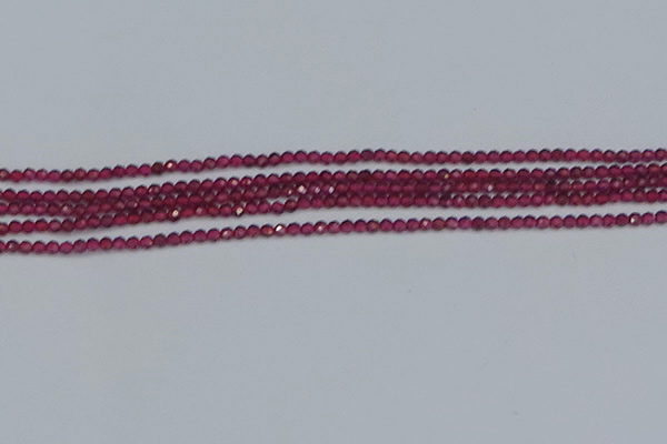 CTG617 15.5 inches 2mm faceted round mozambique red garnet beads