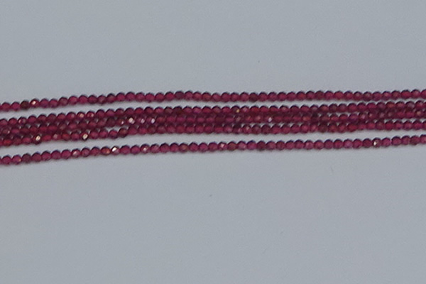 CTG618 15.5 inches 3mm faceted round mozambique red garnet beads