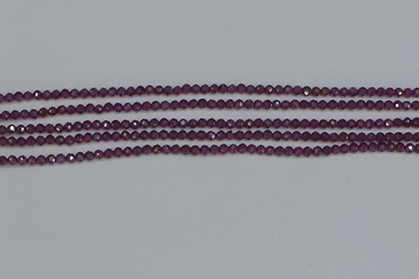 CTG620 15.5 inches 3mm faceted round Indian purple garnet beads