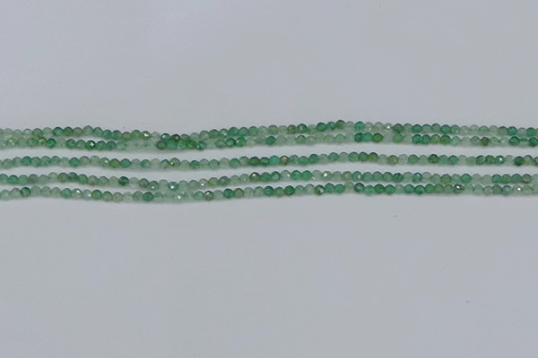 CTG627 15.5 inches 2mm faceted round green strawberry quartz beads