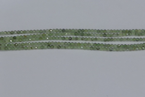 CTG634 15.5 inches 3mm faceted round green rutilated quartz beads
