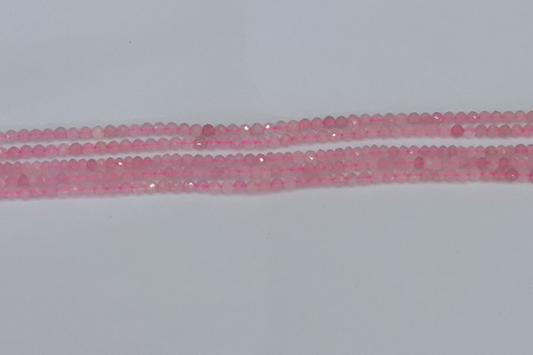CTG635 15.5 inches 2mm faceted round Madagascar rose quartz beads