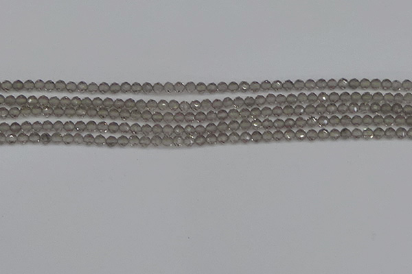 CTG637 15.5 inches 2mm faceted round ice black obsidian beads