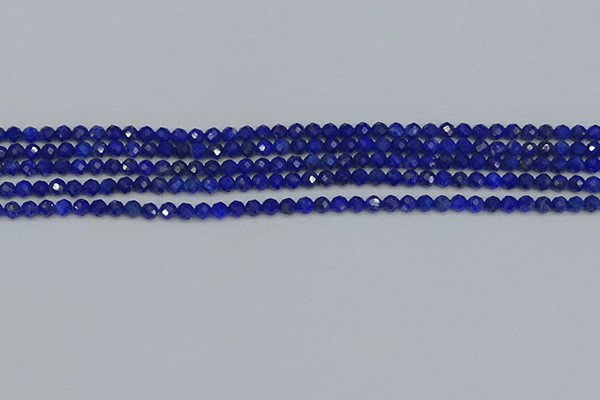 CTG650 15.5 inches 3mm faceted round lapis lazuli gemstone beads