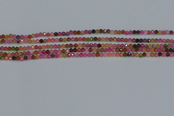 CTG652 15.5 inches 3mm faceted round tourmaline gemstone beads