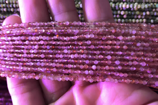 CTG721 15.5 inches 2mm faceted round tiny golden sunstone beads
