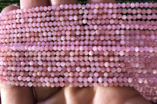 CTG732 15.5 inches 2mm faceted round tiny pink opal beads