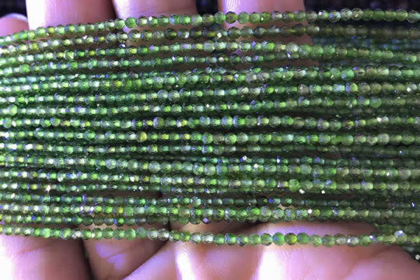 CTG747 15.5 inches 2mm faceted round tiny diopside beads