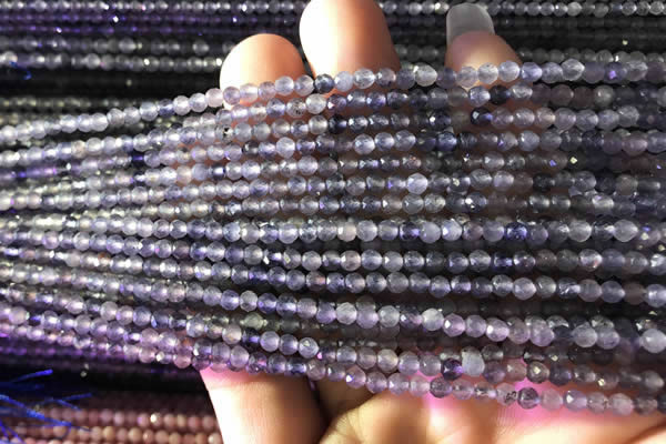 CTG750 15.5 inches 2mm faceted round tiny iolite beads wholesale