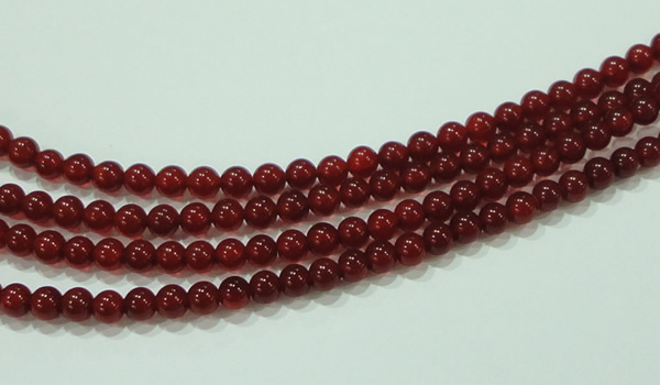 CTG76 15.5 inches 3mm round grade AA tiny red agate beads wholesale