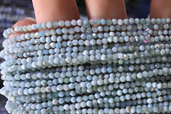 CTG768 15.5 inches 2mm faceted round tiny larimar gemstone beads