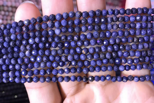 CTG789 15.5 inches 3mm faceted round tiny sapphire gemstone beads