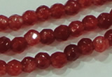 CTG85 15.5 inches 3mm faceted round tiny dyed white jade beads wholesale