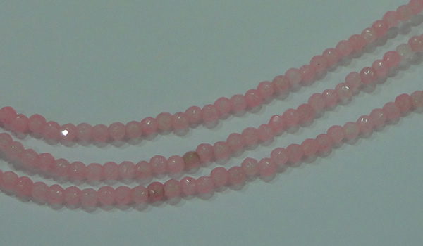CTG86 15.5 inches 3mm faceted round tiny dyed white jade beads wholesale