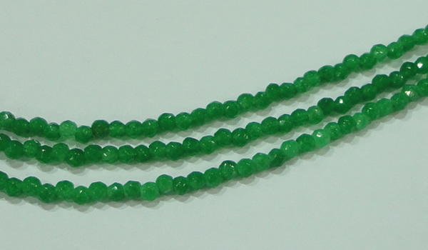 CTG87 15.5 inches 3mm faceted round tiny dyed white jade beads wholesale