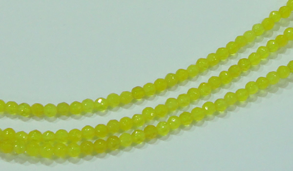 CTG88 15.5 inches 3mm faceted round tiny yellow agate beads wholesale