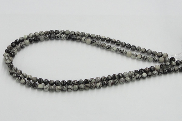 CTJ02 16 inches 6mm round black water jasper beads wholesale