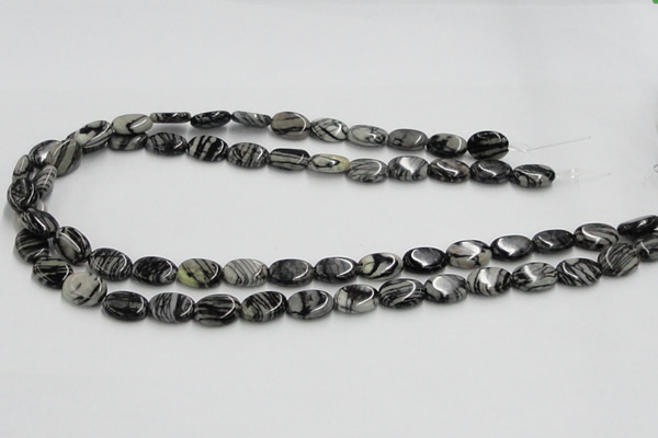 CTJ11 16 inches 10*14mm oval black water jasper beads wholesale