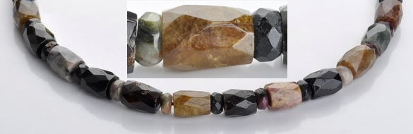 CTO09 faceted column & roundel natural tourmaline bead wholesale