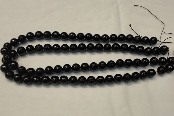 CTO103 15.5 inches 10mm round natural black tourmaline beads