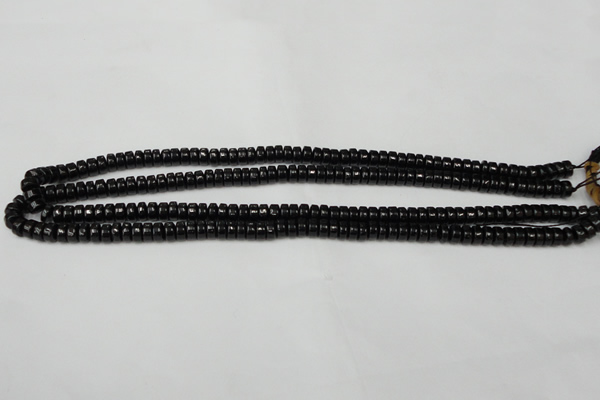 CTO122 15.5 inches 4*8mm rondelle black tourmaline beads