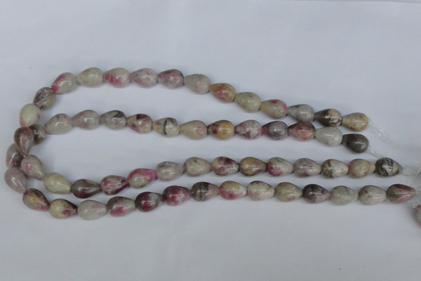 CTO218 15.5 inches 10*14mm teardrop pink tourmaline gemstone beads